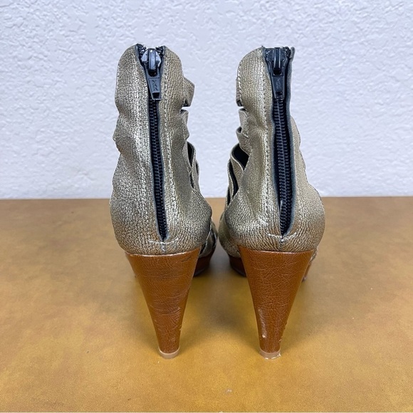 Jeffrey Campbell Handmade Ibiza Last Gold Marly Heels Size 7 Women - Picture 5 of 15